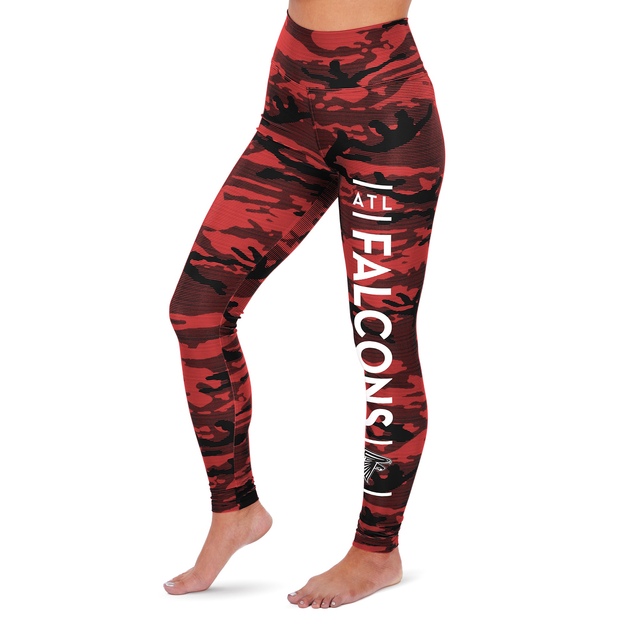 Zubaz Women's NFL Atlanta Falcons Marled Camo Lines Leggings