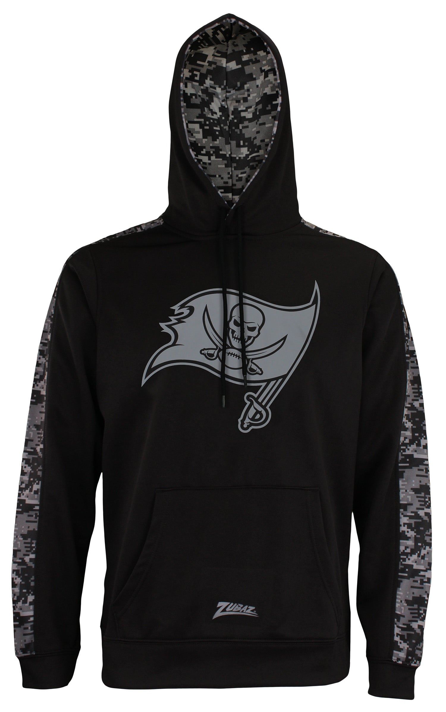 Zubaz Men's NFL Tampa Bay Buccaneers Black Digi Camo Pullover Hoodie