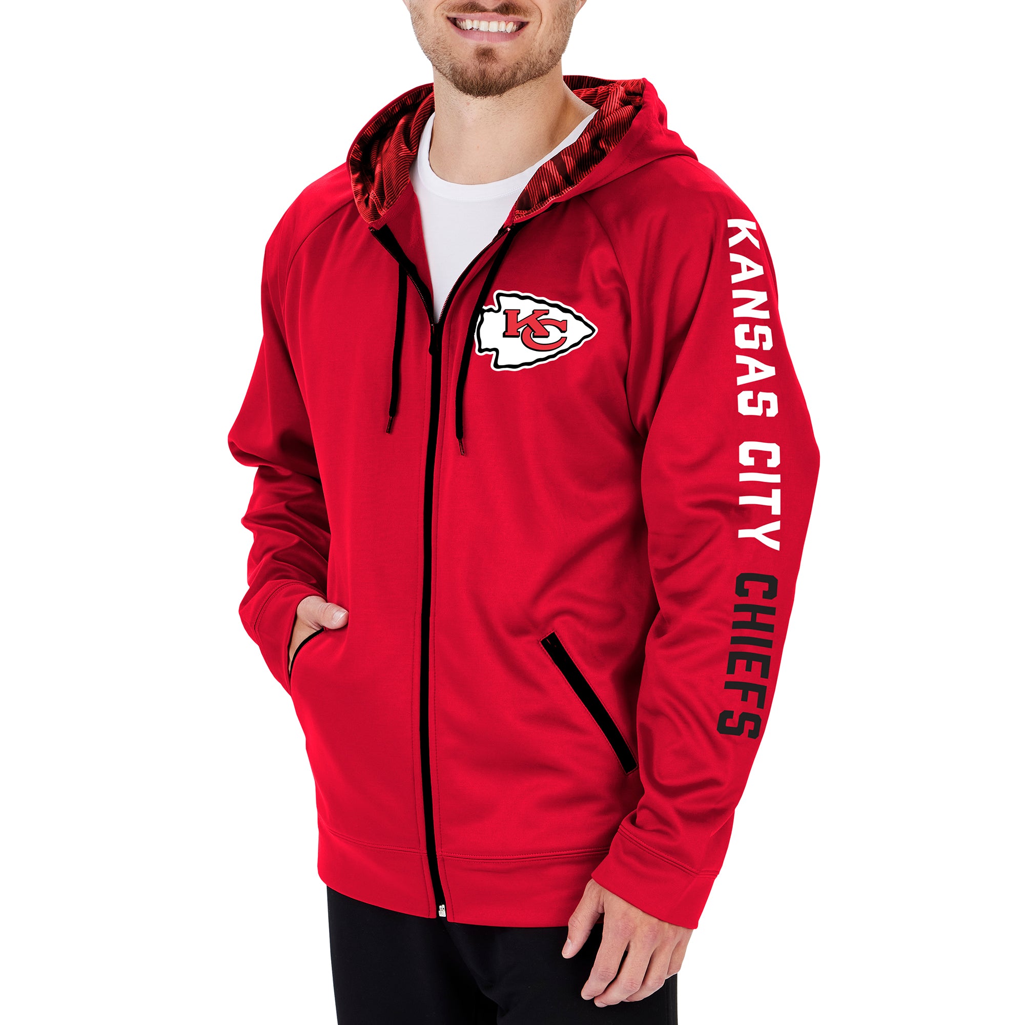 Zubaz Men's NFL Kansas City Chiefs Full Zip Camo Hoodie