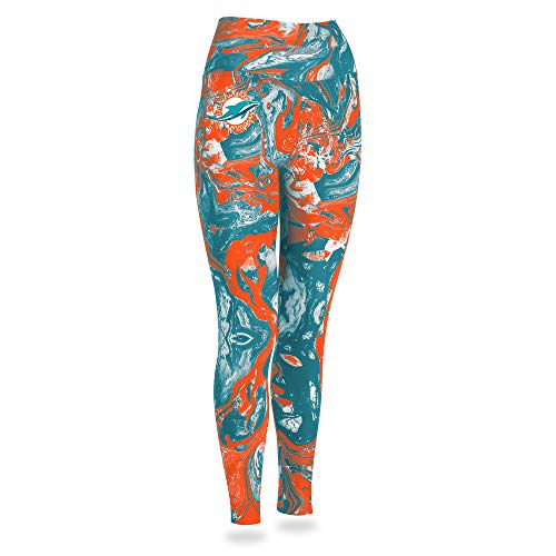 Zubaz NFL MIAMI DOLPHINS ORANGE/MARINA SWIRL LEGGING Extra Small