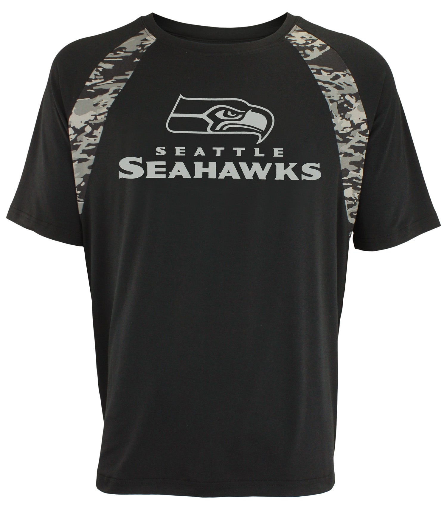 Zubaz NFL  SEAHAWKS BLK CAMO TEE LARGE