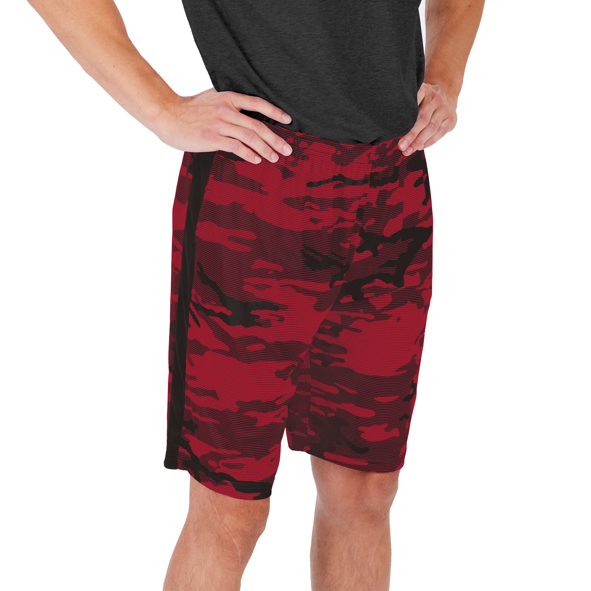 Zubaz Men's NFL Tampa Bay Buccaneers Lightweight Camo Lines Shorts with Logo