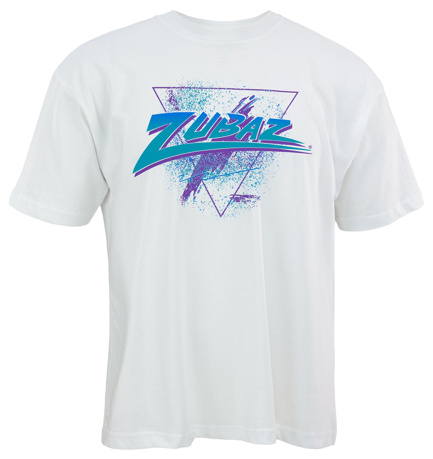 Zubaz 88 Men's Oversized Short Sleeve T-Shirt - PURPLE/AQUA CONFETTI