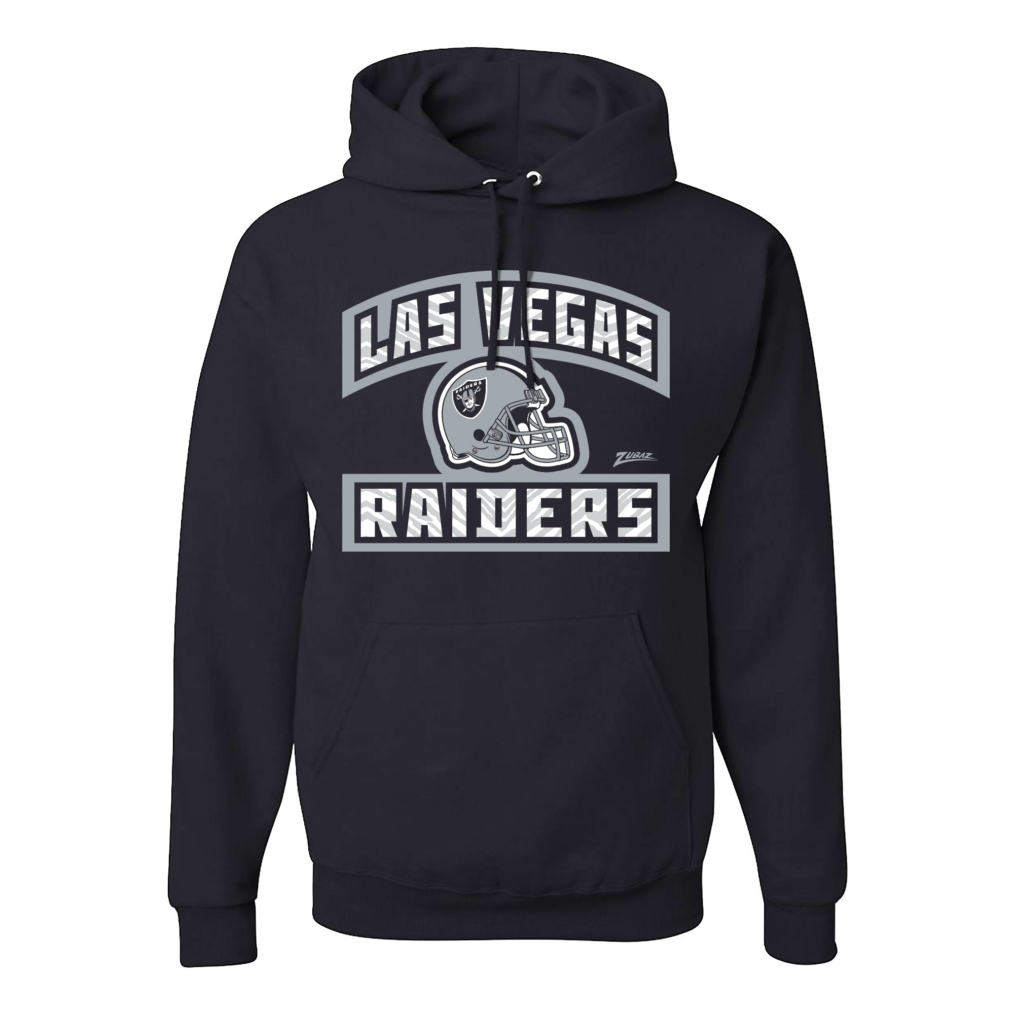 Zubaz NFL Las Vegas Raiders Unisex Pullover Fleece Hoodie for Adult Men and Women, Z2T Helmet Outline, Black