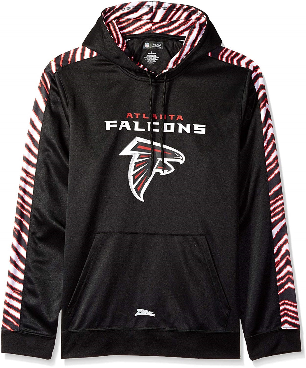 Zubaz NFL Football Men's Atlanta Falcons Zebra Accent Solid Hoodie