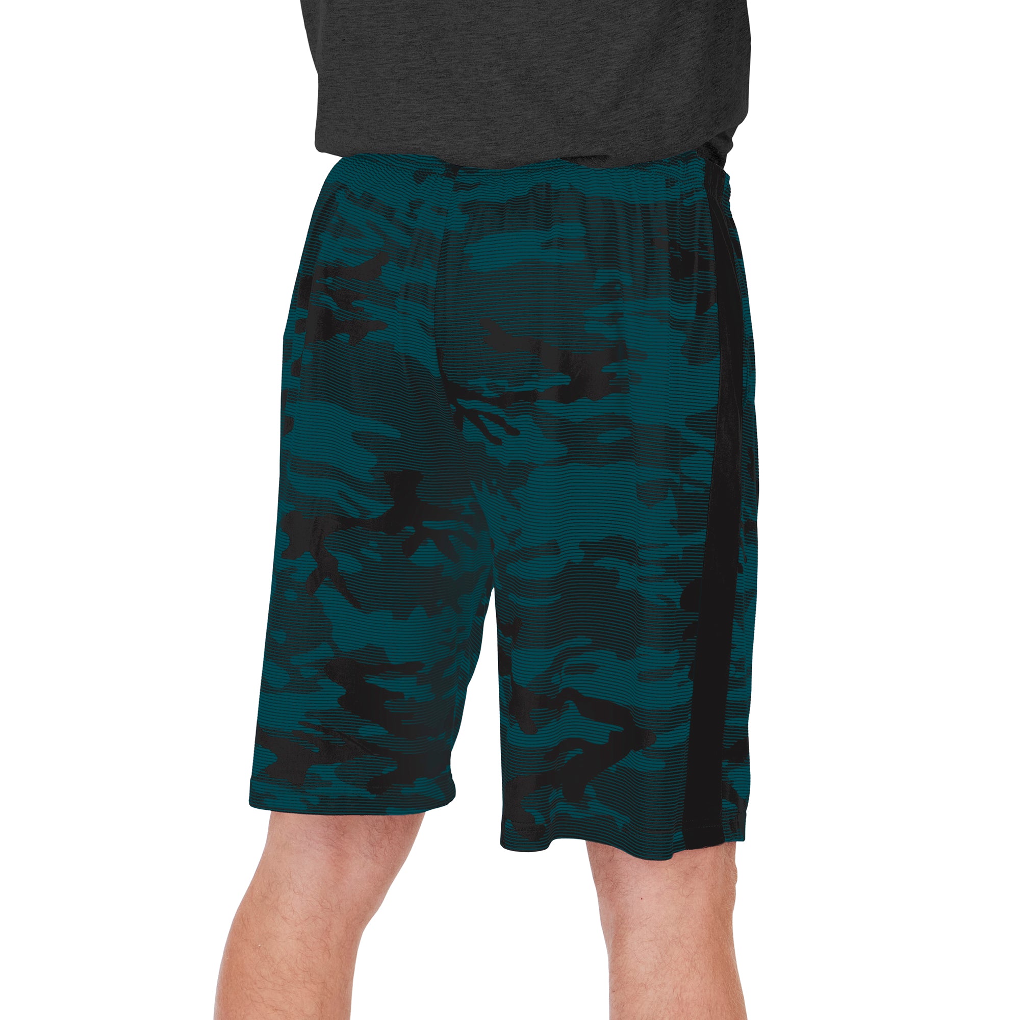 Zubaz Men's NFL Philadelphia Eagles Lightweight Camo Lines Shorts with Logo