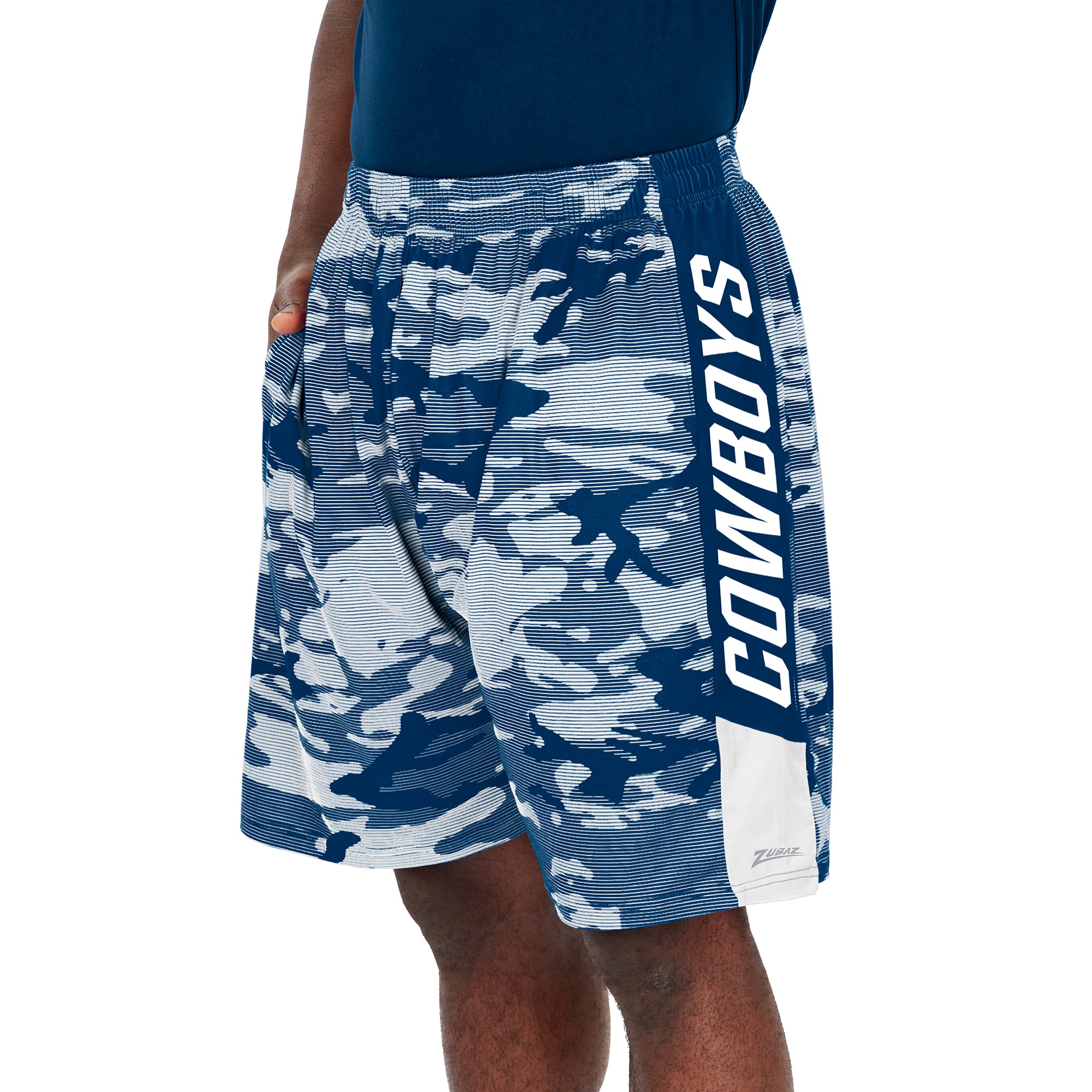 Zubaz Men's NFL Dallas Cowboys Lightweight Shorts with Camo Lines