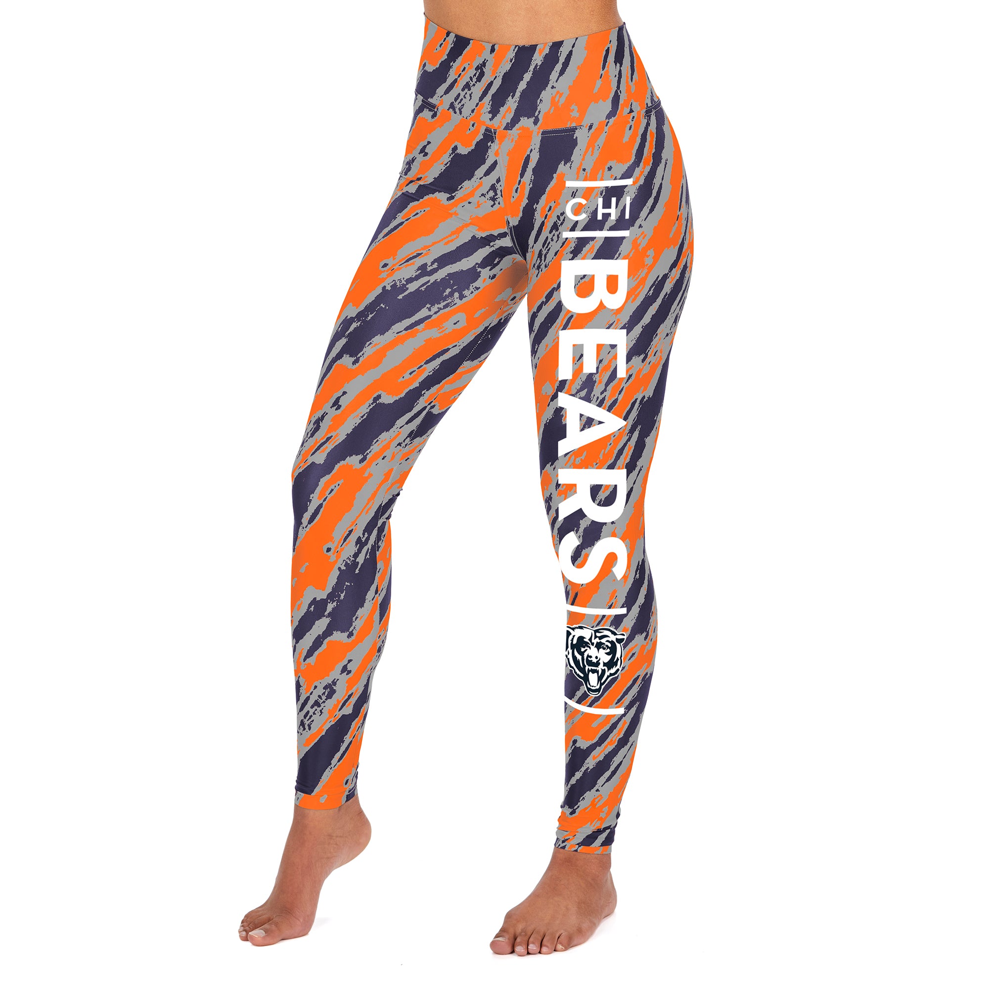 Zubaz NFL Women's Chicago Bears Diagonal Streak Leggings