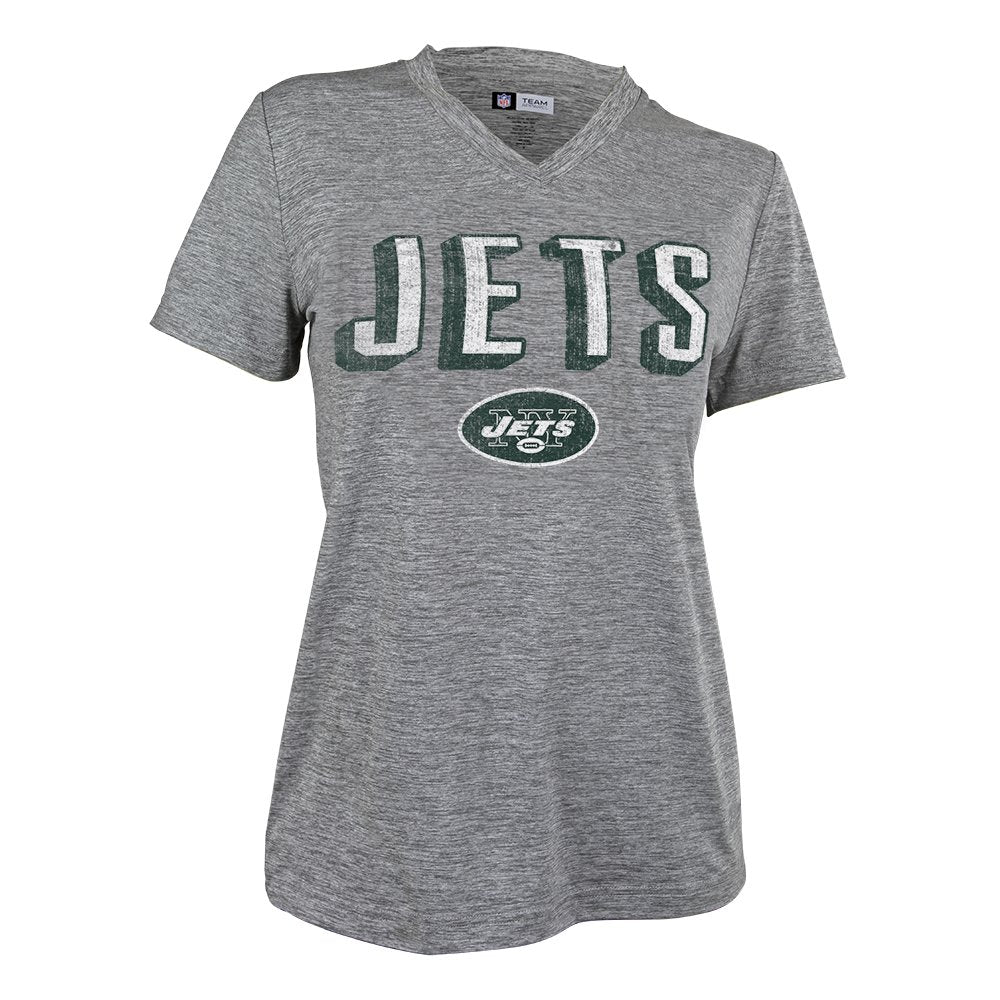 Zubaz NFL Women's New York Jets Retro Zebra V-Neck T-Shirt