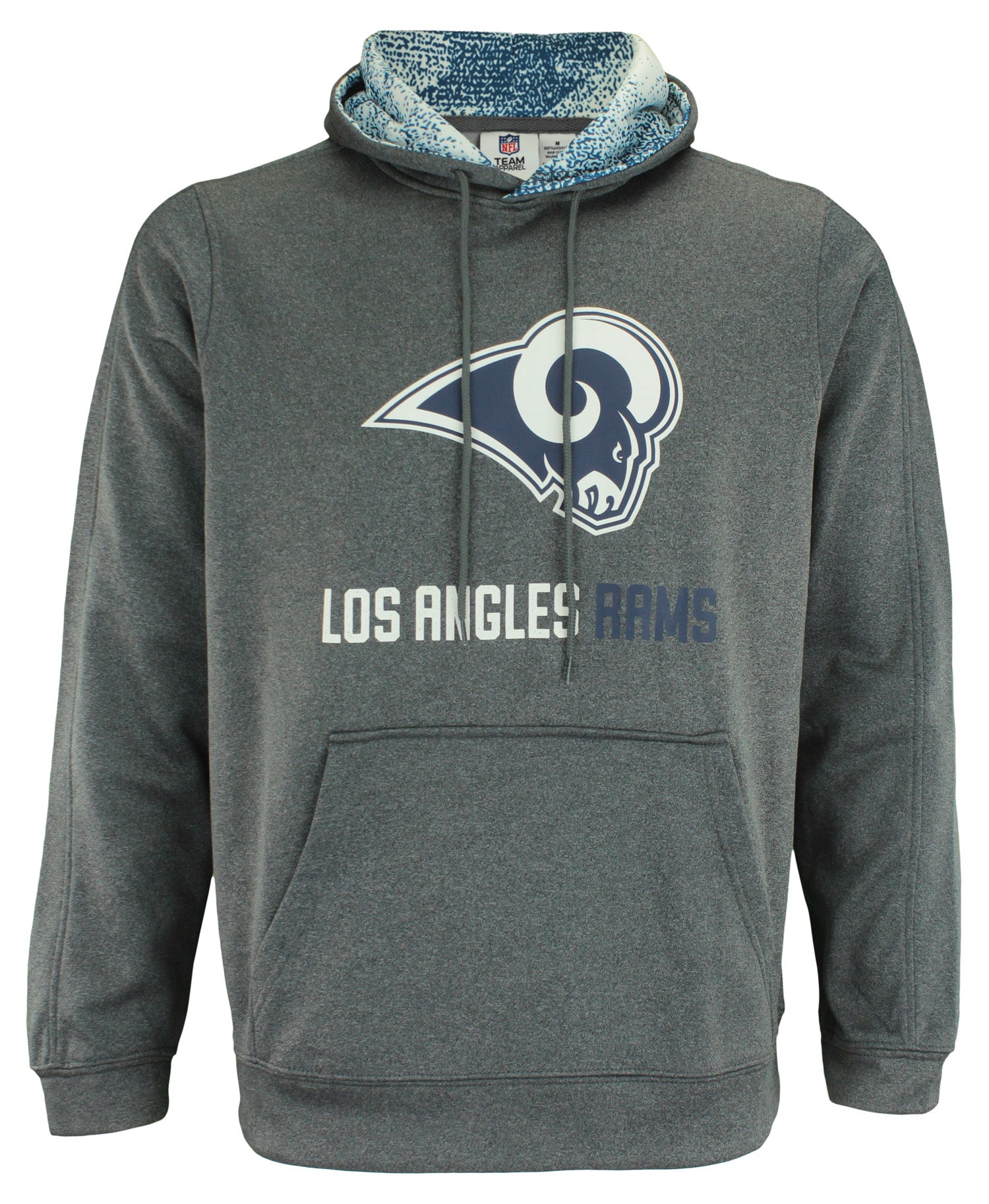 Zubaz NFL Los Angeles Rams Men's Heather Grey Performance Fleece Hoodie