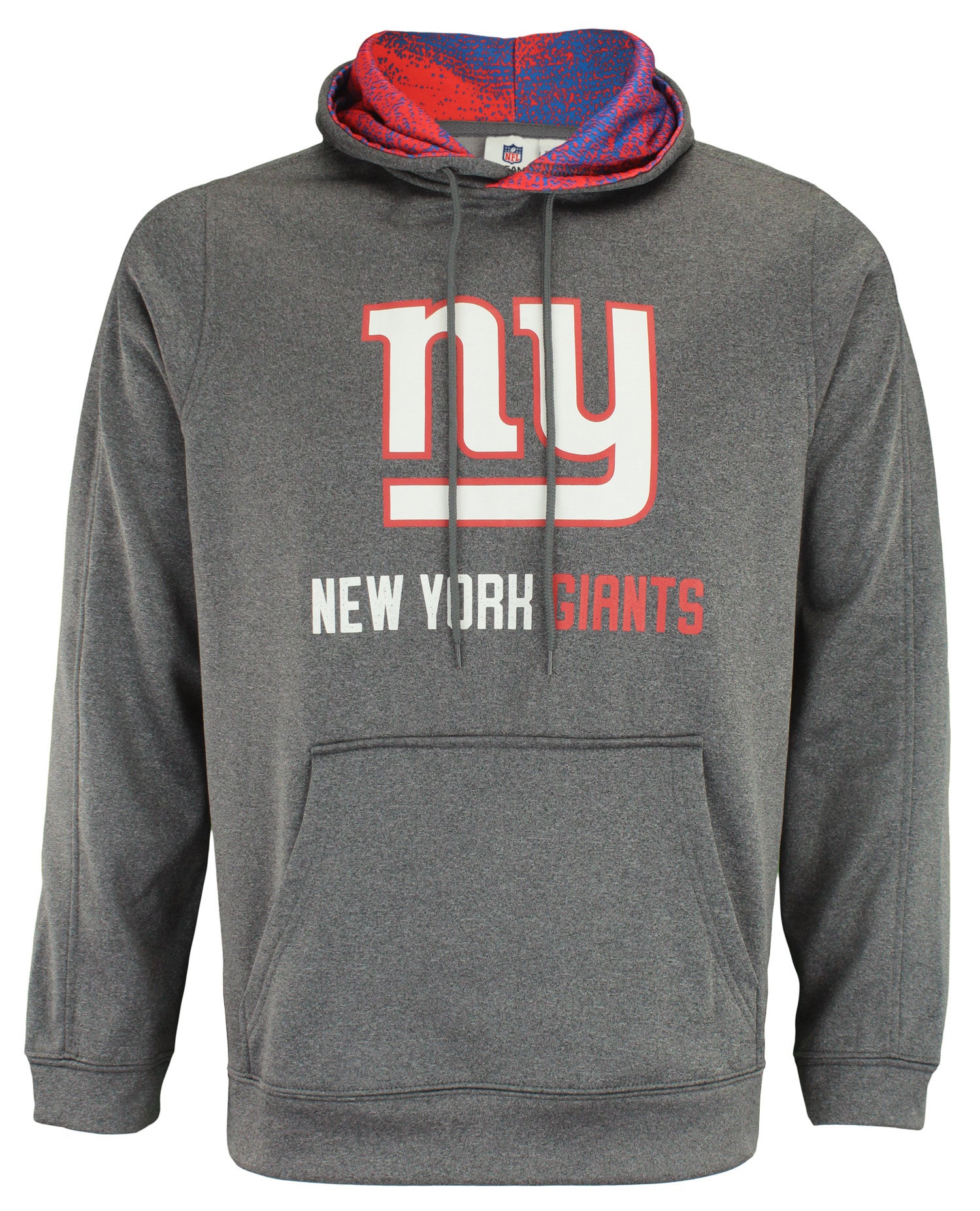 Zubaz NFL New York Giants Men's Heather Grey Performance Fleece Hoodie