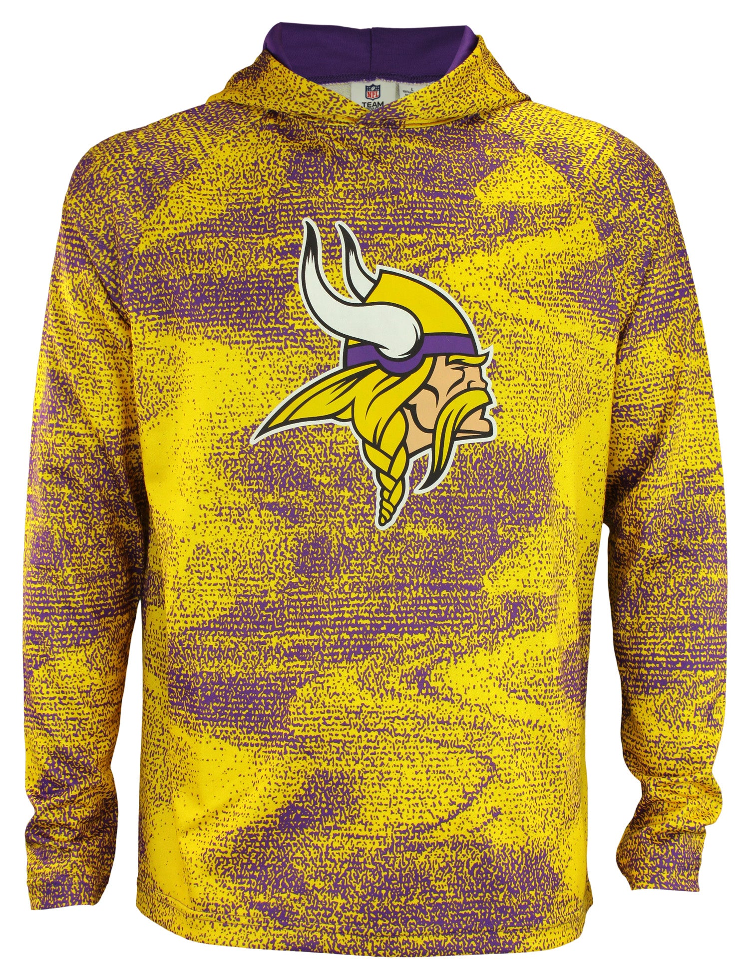 Zubaz NFL Minnesota Vikings Men's Static Body Lightweight French Terry Hoodie