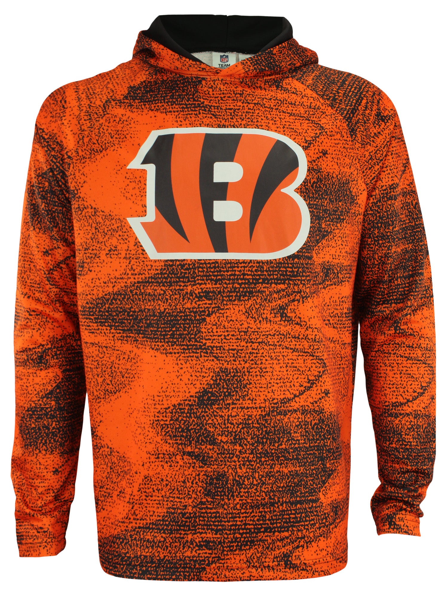 Zubaz NFL Cincinnati Bengals Men's Static Body Lightweight French Terry Hoodie