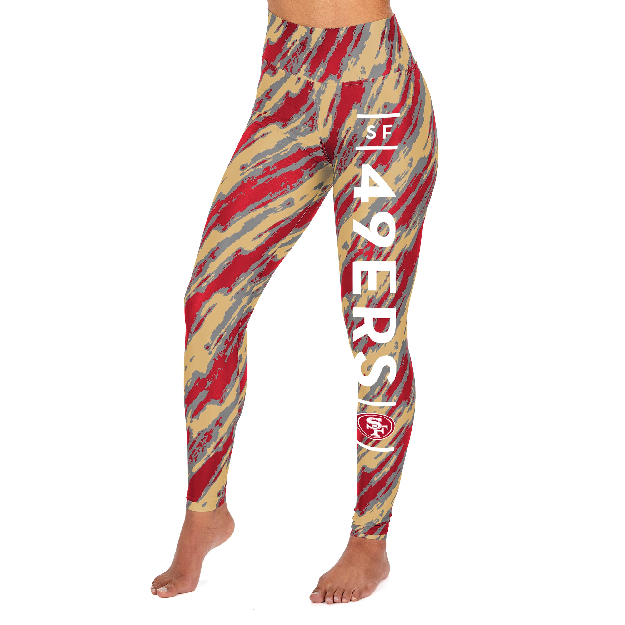 Zubaz NFL Women's San Francisco 49ers Diagonal Streak Leggings