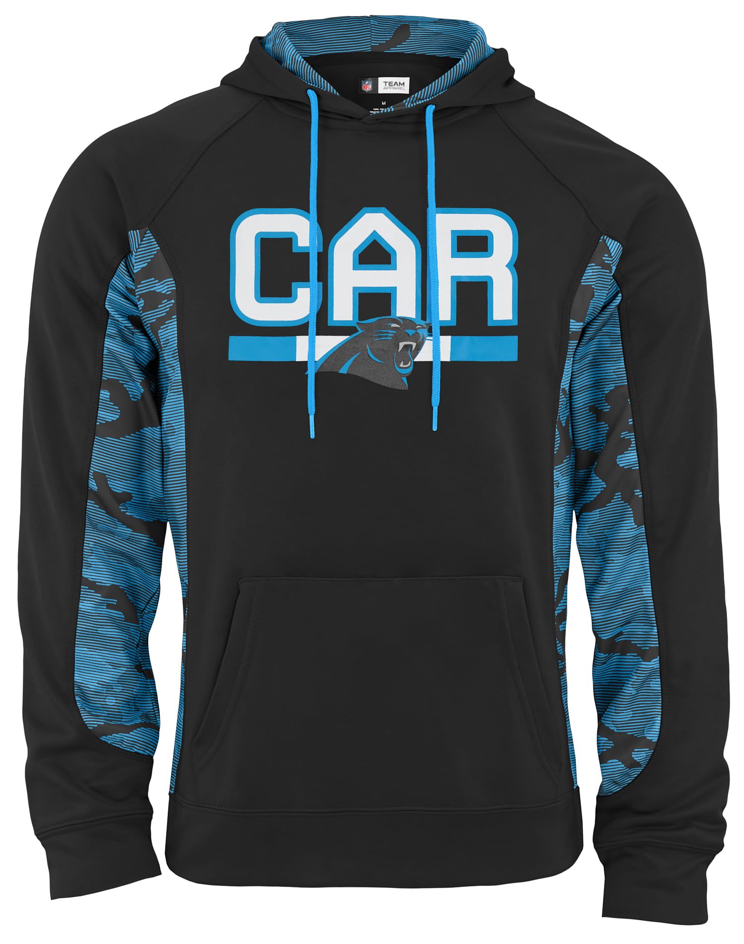 Zubaz NFL Men's Elevated Hoodie With Camo Lines, Carolina Panthers