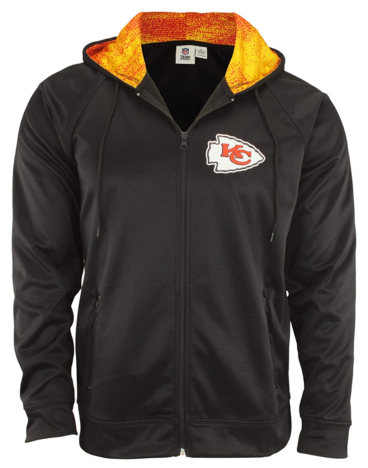 Zubaz NFL Kansas City Chiefs Mens Heavyweight Full Zip Performance Fleece Hoodie