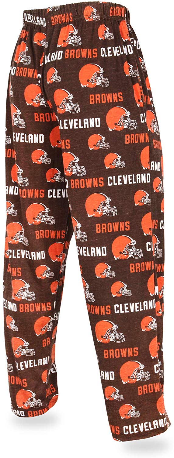 Zubaz NFL Football Men's Cleveland Browns Print Logo Comfy Pants w/Wordmark