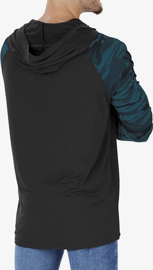 Zubaz Men's JACKSONVILLE JAGUARS BLACK LW HOOD W/ BLACK/JAG TEAL CAMO LINES SLEEVES XL