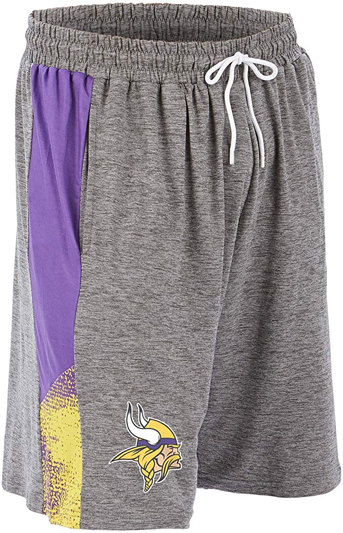 Zubaz NFL Football Mens Minnesota Viking Gray Space Dye Shorts