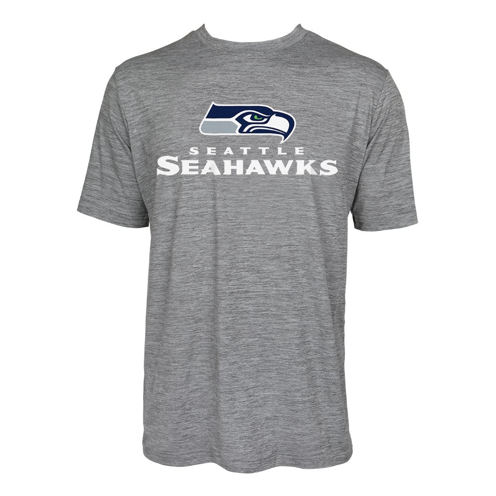 Zubaz NFL Men's Seattle Seahawks Team Name and Logo Wordmark Tee