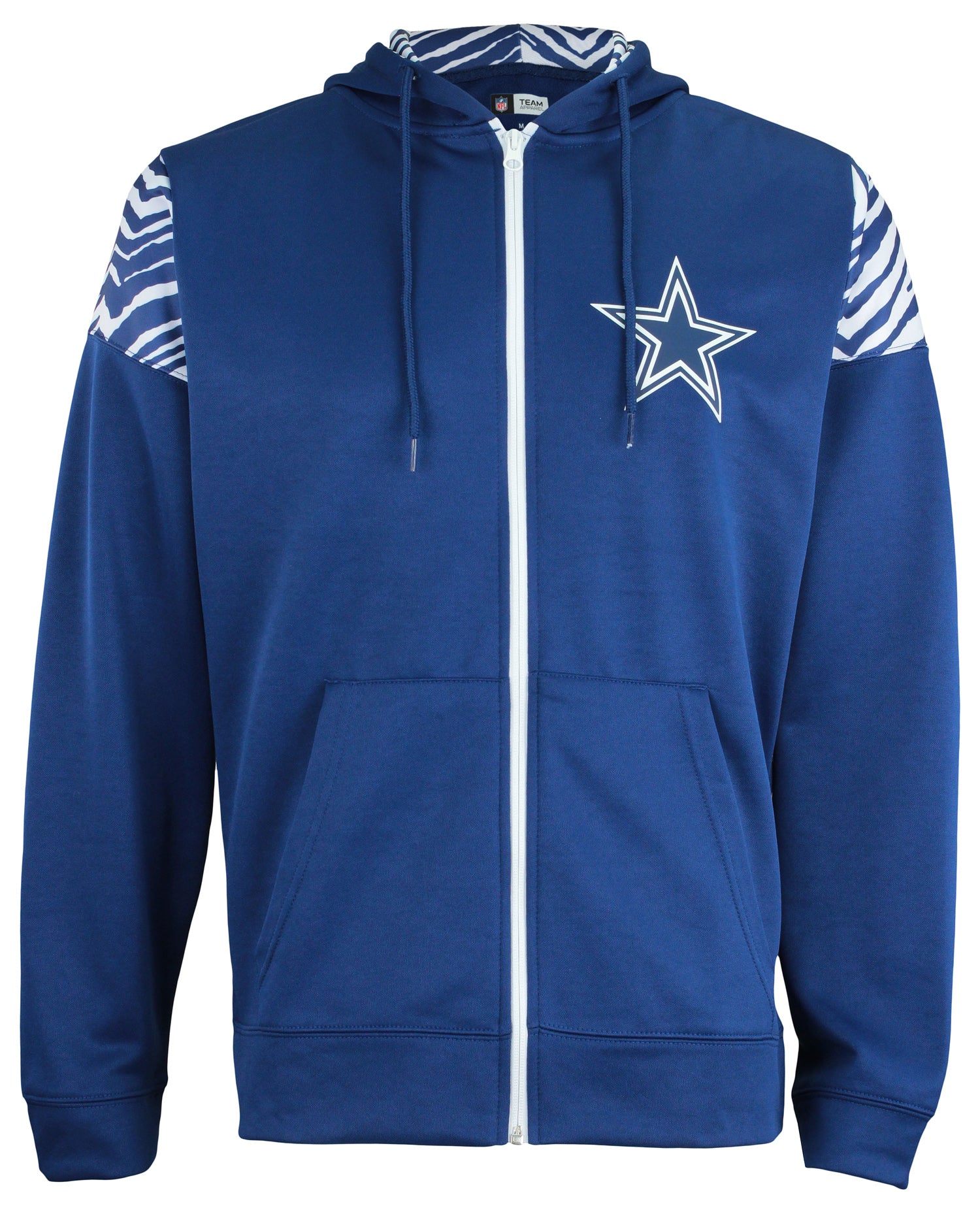 Zubaz Dallas Cowboys NFL Men s Full Zip Hoodie with Zebra Print Detail