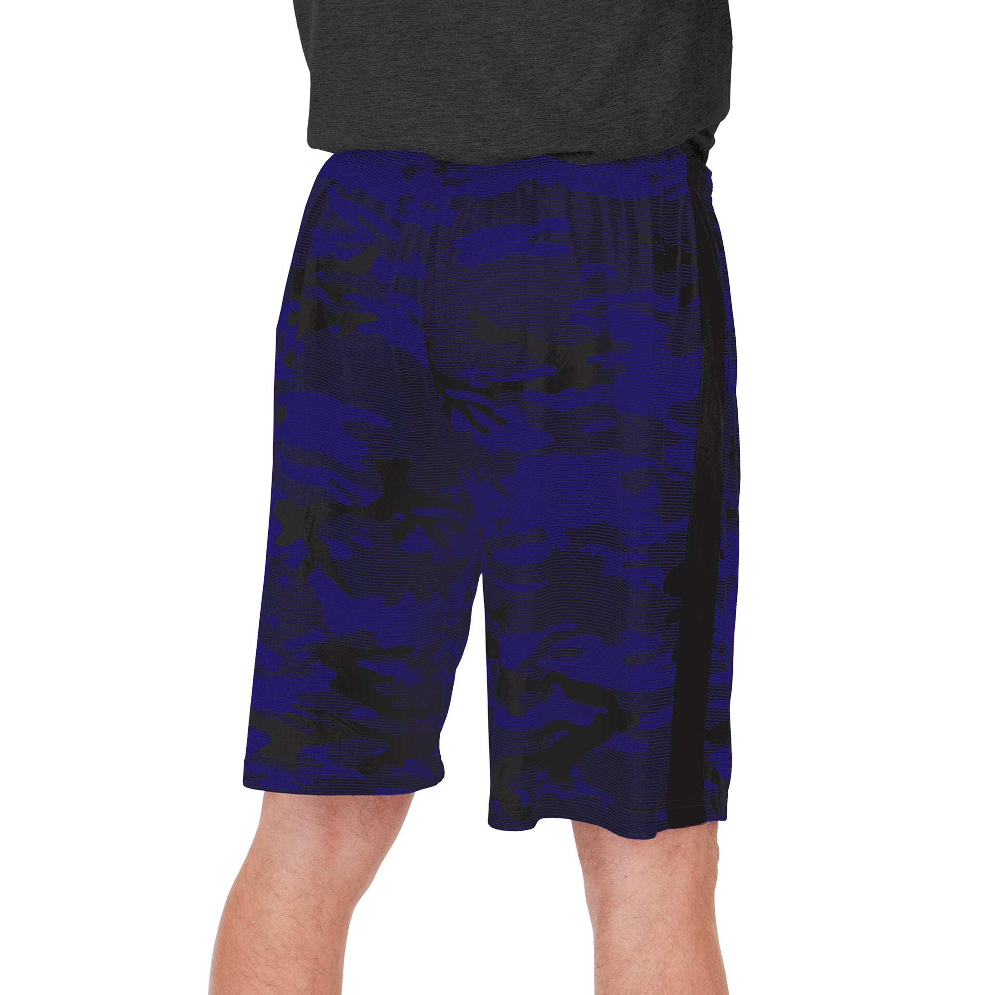 Zubaz Men's NFL Baltimore Ravens Lightweight Camo Lines Shorts with Logo