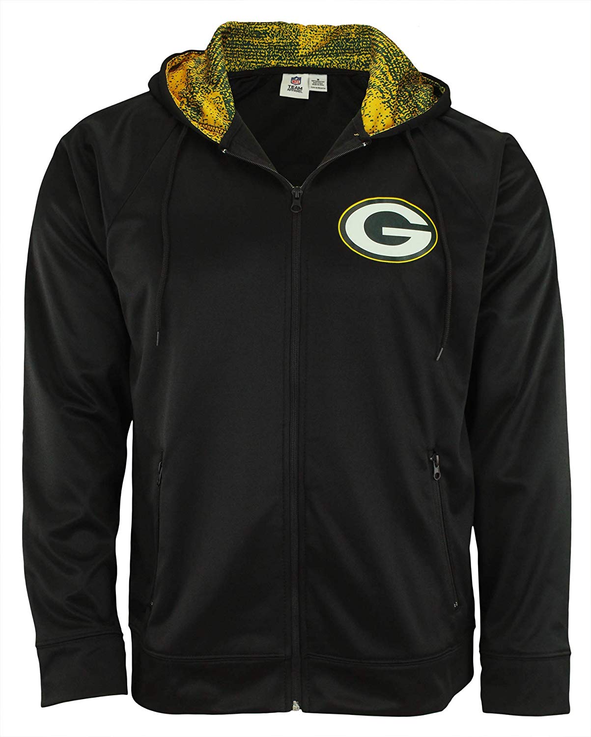 Zubaz NFL Green Bay Packers Men's Heavyweight Full Zip Performance Fleece Hoodie