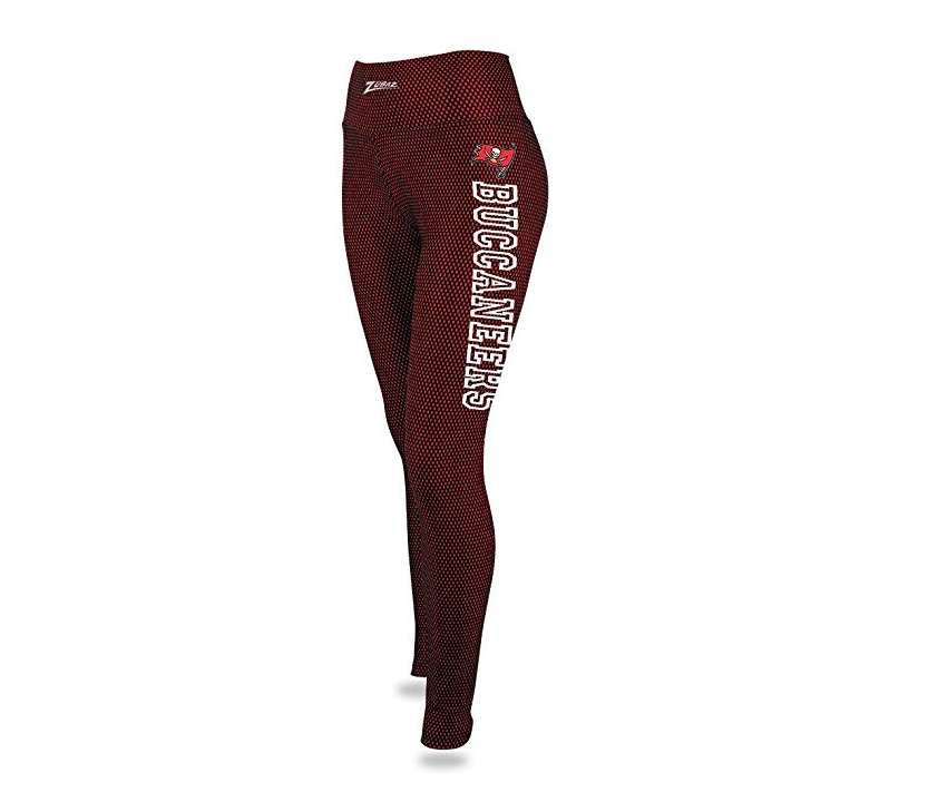 Zubaz NFL Women's Tampa Bay Buccaneers Printed Faux Mesh Leggings