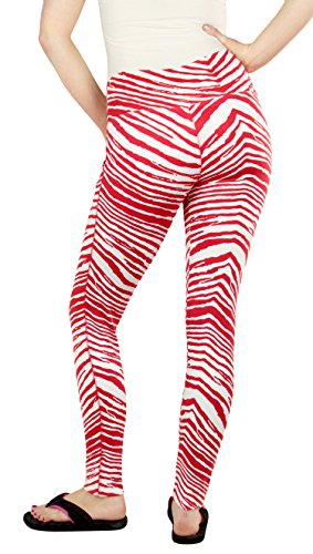 Zubaz NCAA Women's Wisconsin Badgers Team Color Tiger Print Leggings Pants