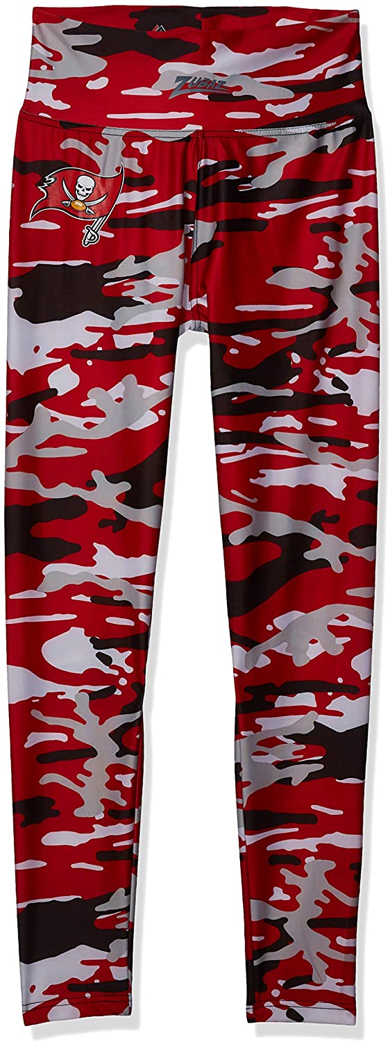 Zubaz Tampa Bay Buccaneers NFL Women's Camo Print Legging, Red/Black