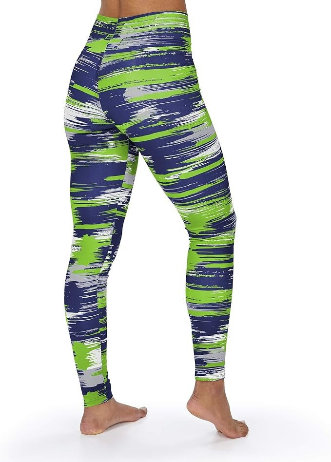 Zubaz NFL Women's Seattle Seahawks Brushed Paint Team Color Leggings