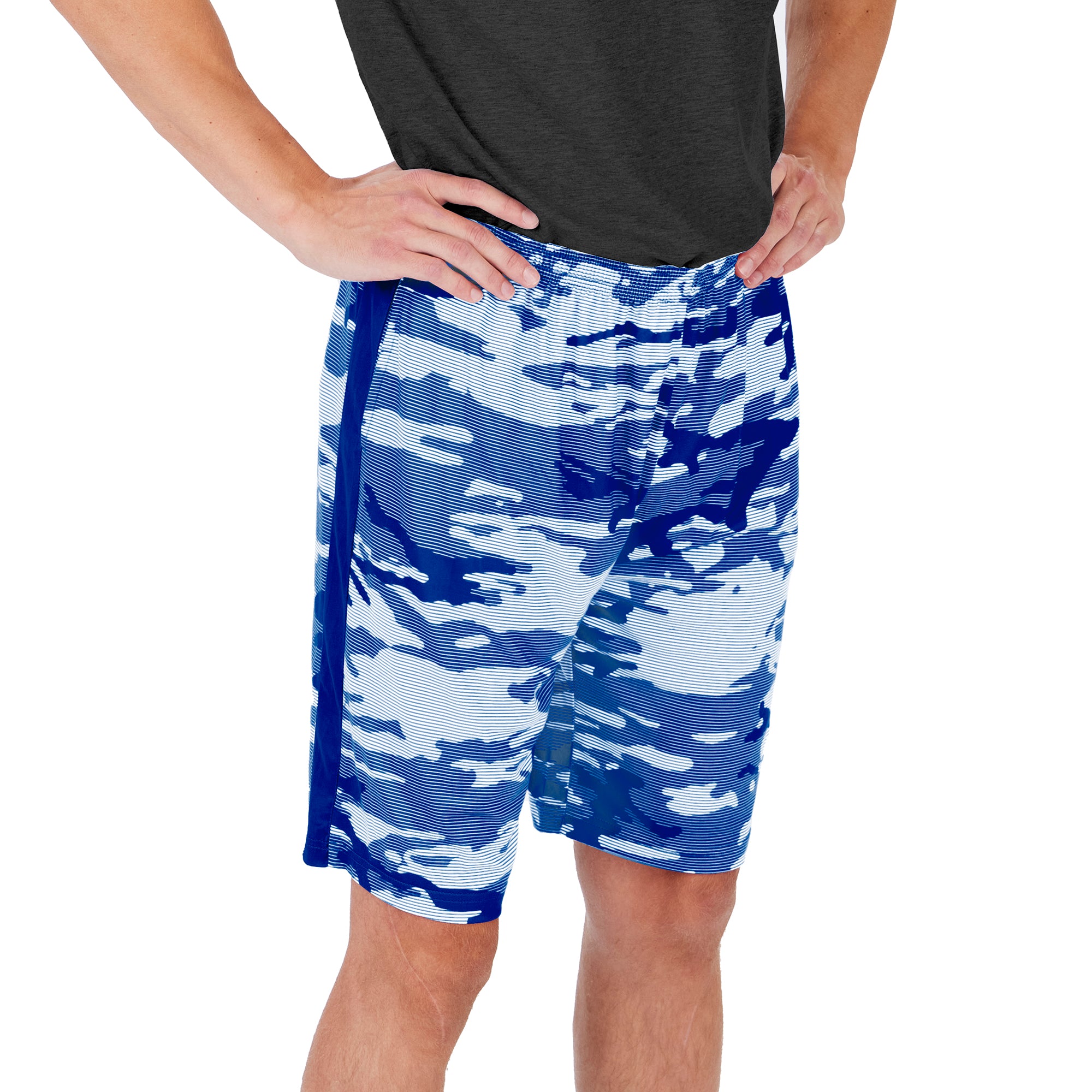 Zubaz Men's NFL Indianapolis Colts Lightweight Camo Lines Shorts with Logo