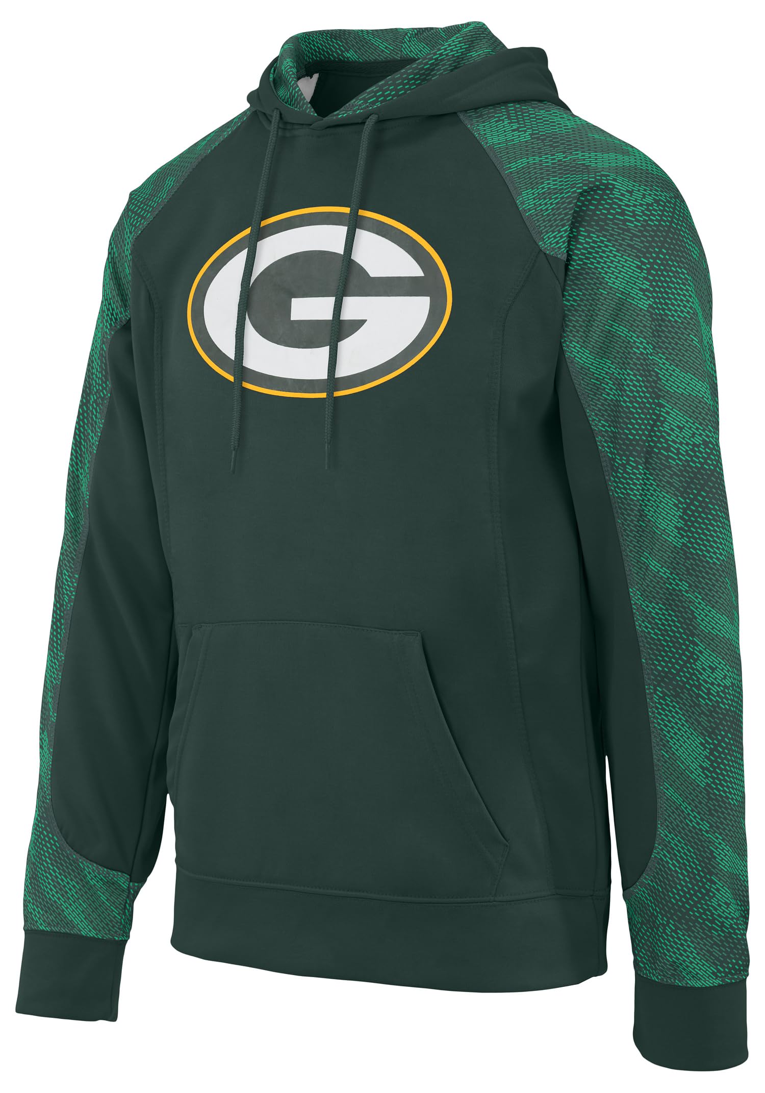 Zubaz NFL Men's Elevated Logo Viper Hoodie Green Bay Packers