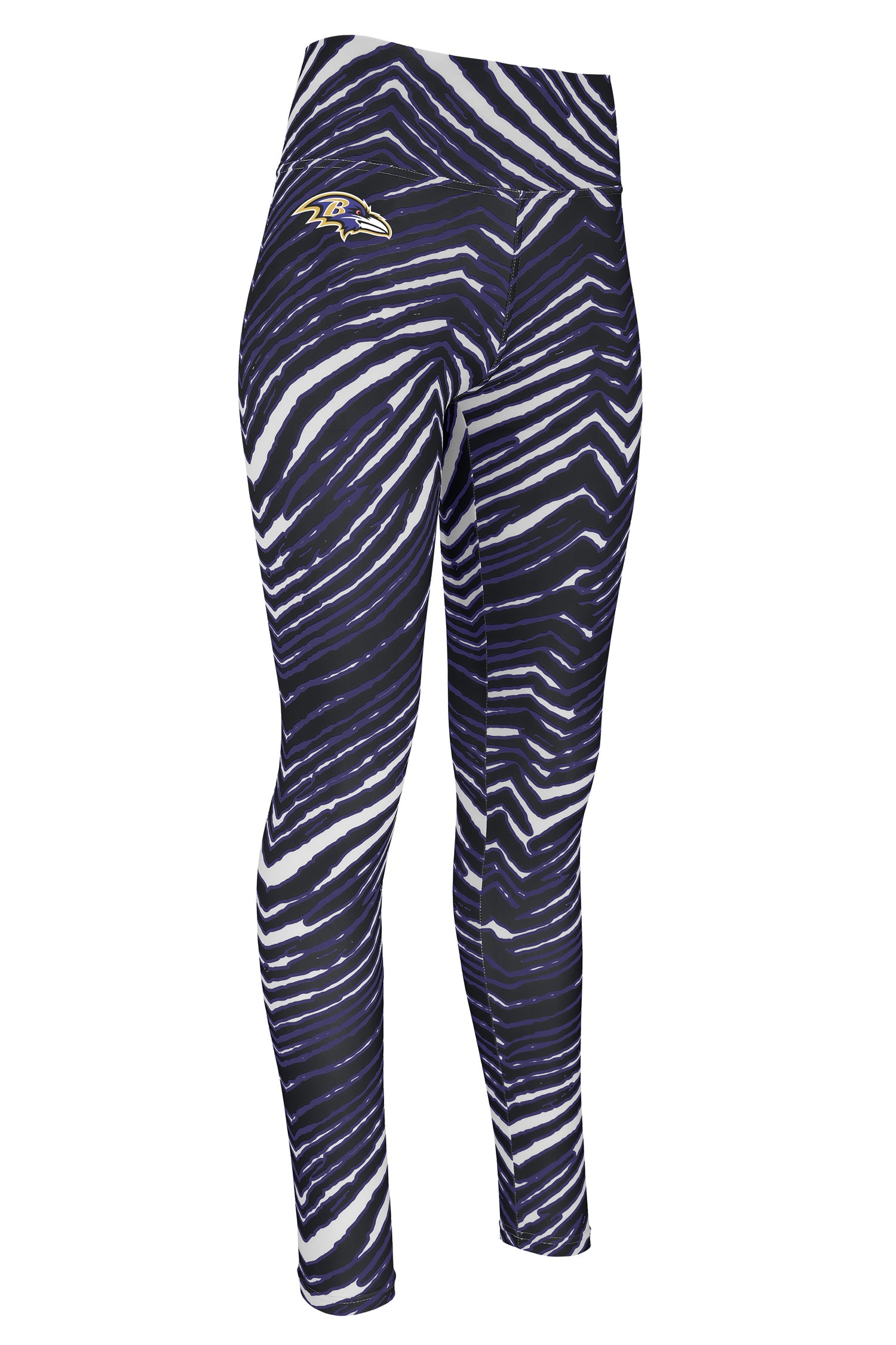 Zubaz NFL Women's Basic Zebra Print Legging, Baltimore Ravens