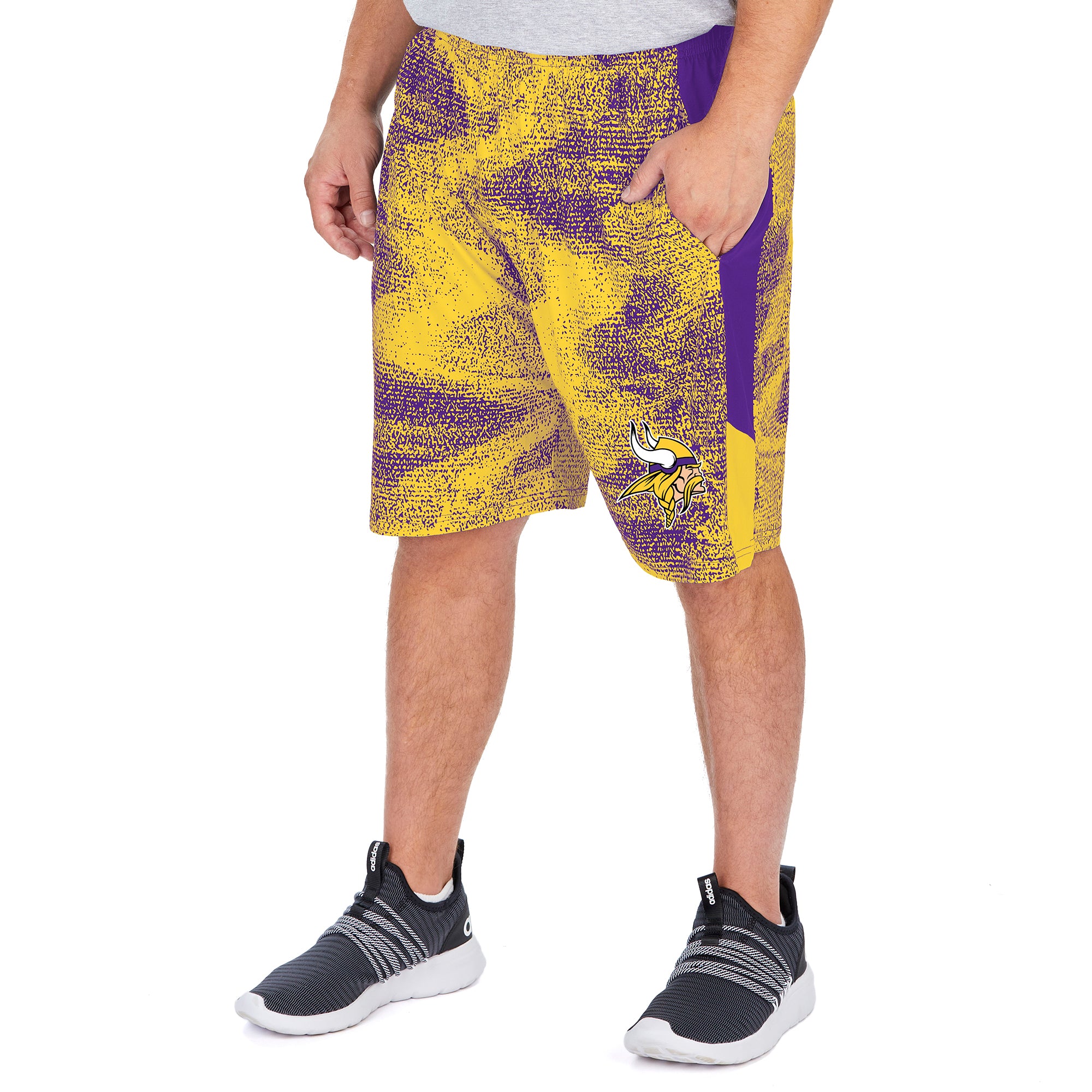 Zubaz NFL Men's Minnesota Vikings Static Shorts With Side Panels