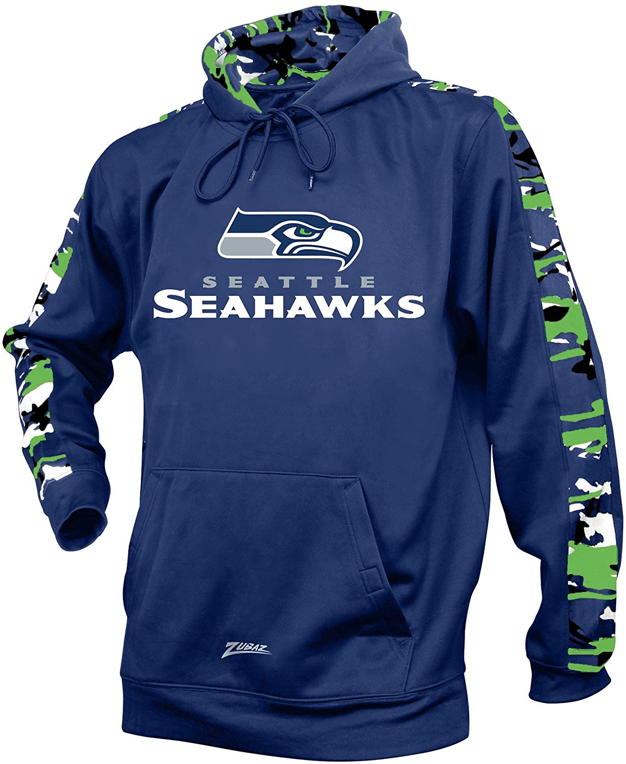 Zubaz NFL Men's Seattle Seahawks Pullover Hoodie with Camo Print