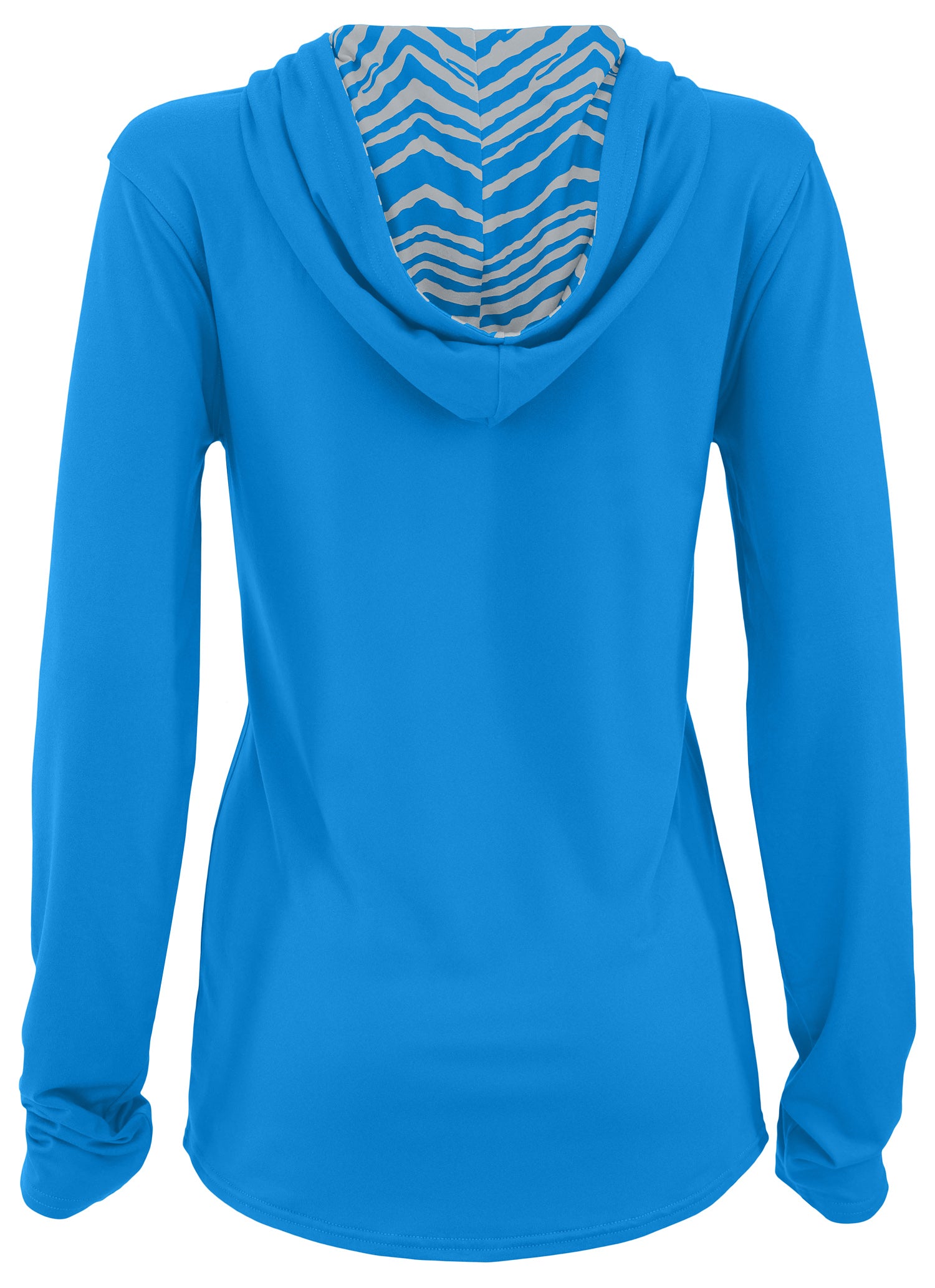 Zubaz NFL Women's Light Weight Team Color Hoodie 2 Tone Zebra Liner, Retro 3 Point Logo, Detroit Lions