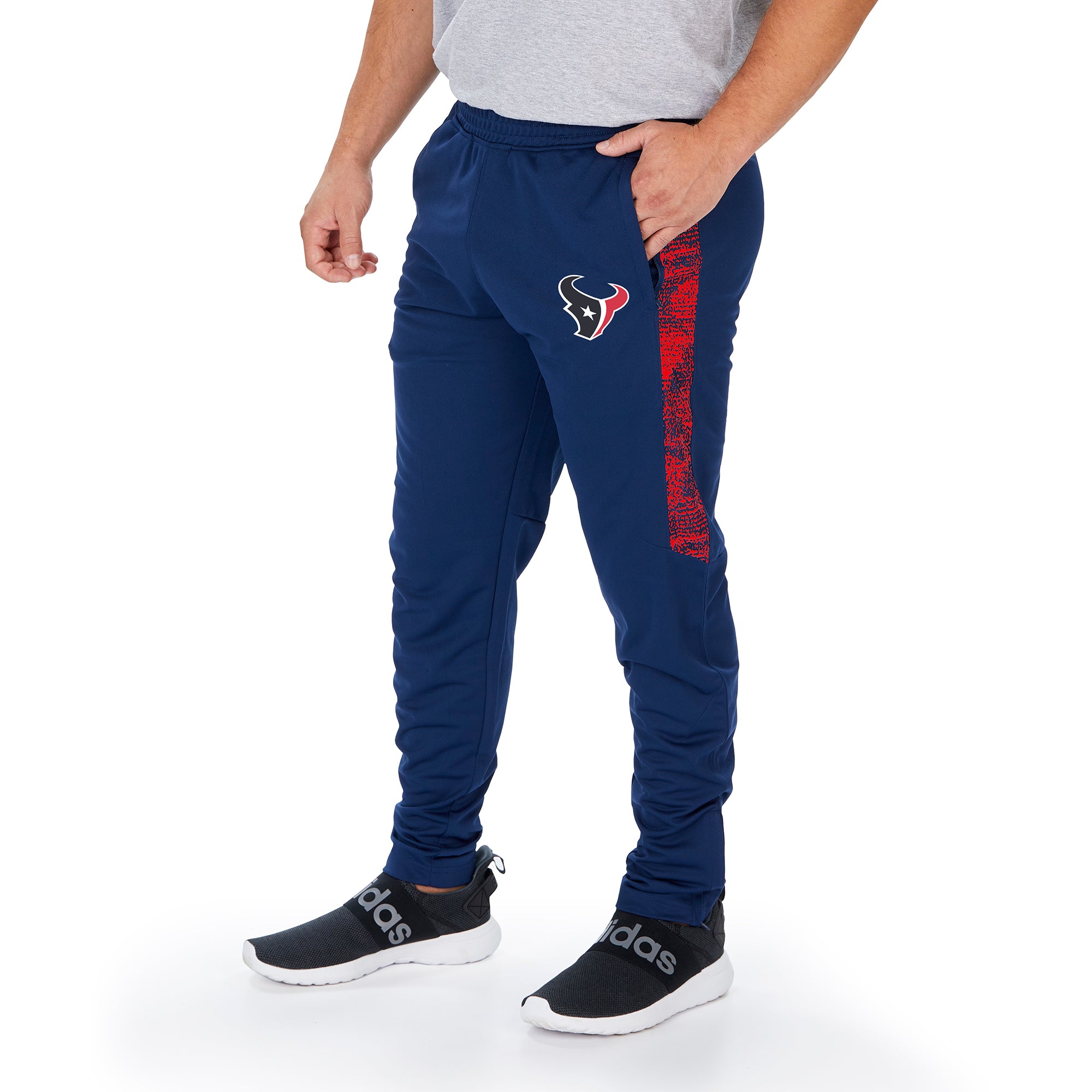 Zubaz NFL Men's Houston Texans Track Pant with Static Half Side Panels