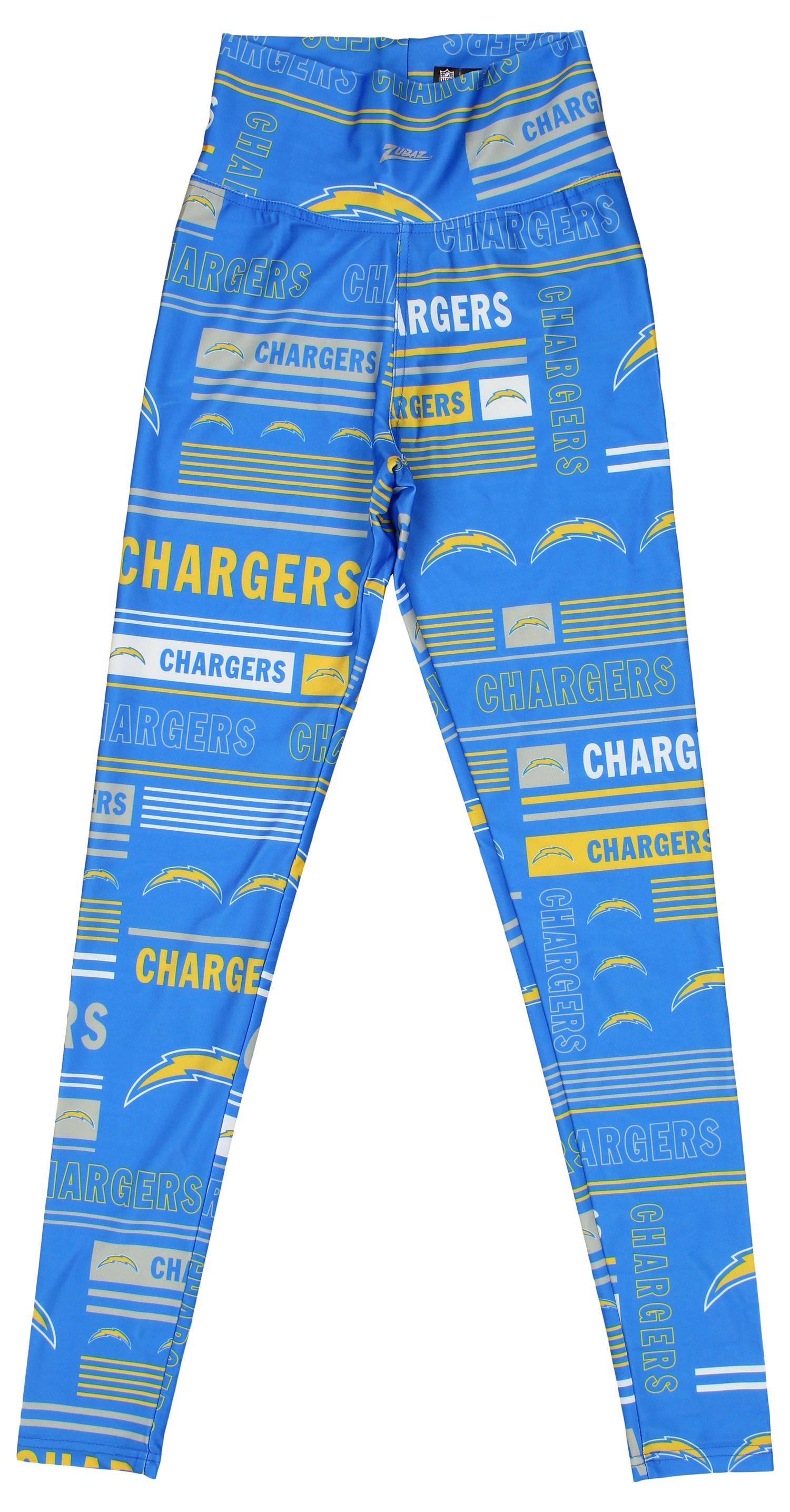 Zubaz NFL WOMEN'S LOS ANGELES CHARGERS TEAM COLOR COLUMN LEGGING