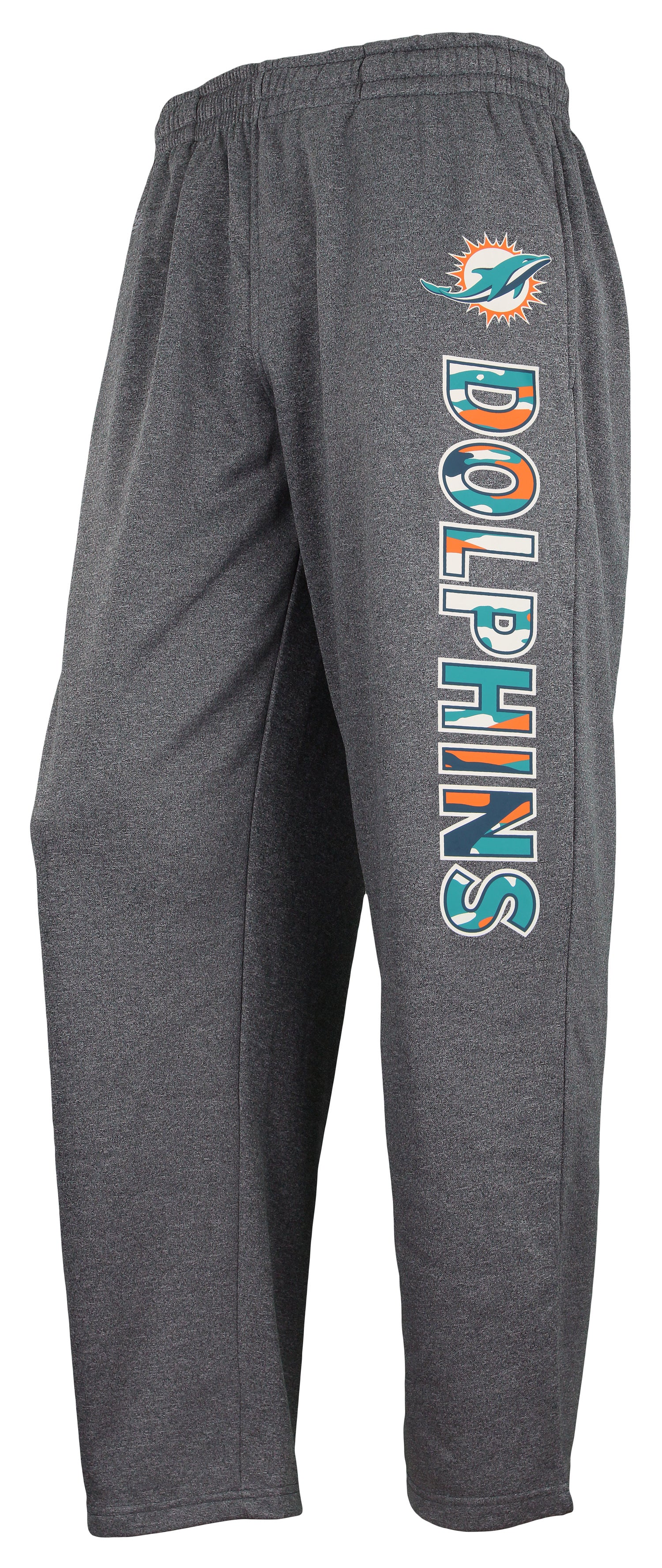 Zubaz NFL Men's Miami Dolphins Poly Fleece Dark Heather Gray Sweatpants