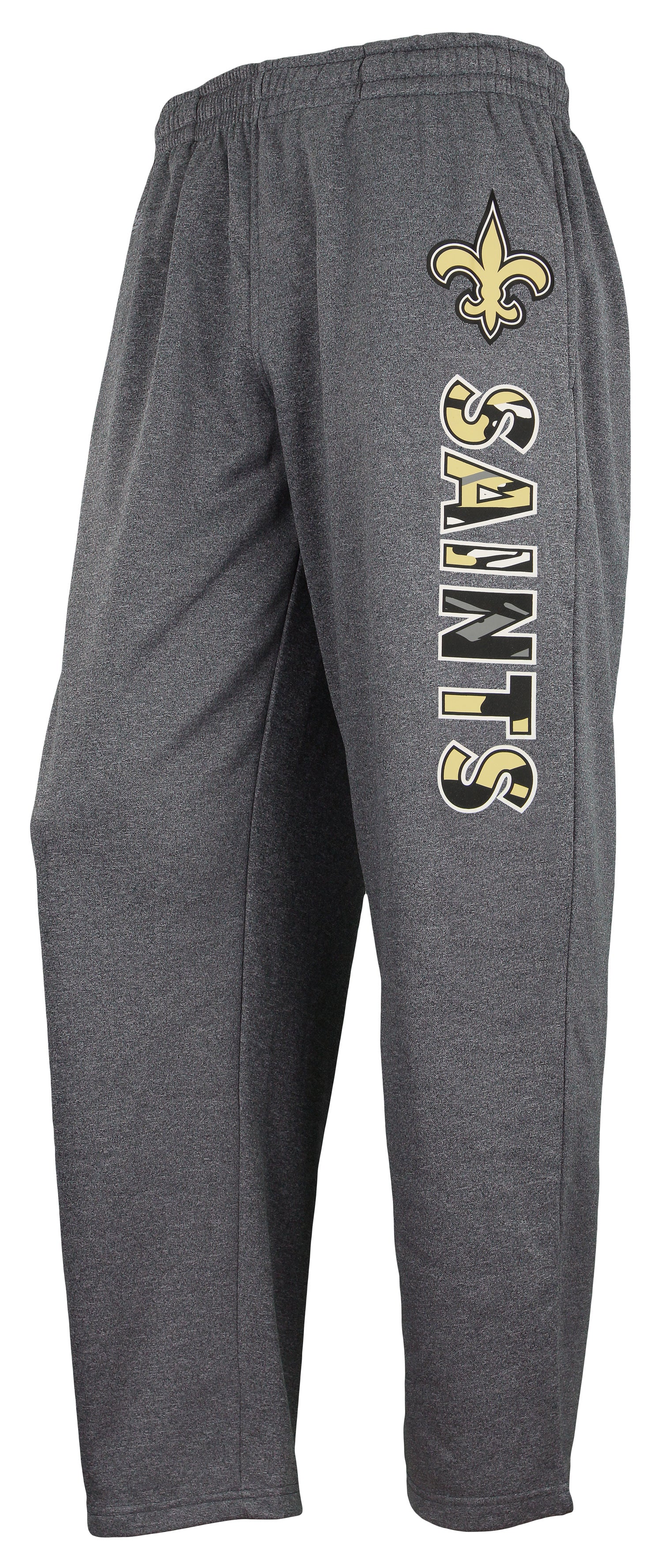 Zubaz NFL Men's New Orleans Saints Poly Fleece Dark Heather Gray Sweatpants