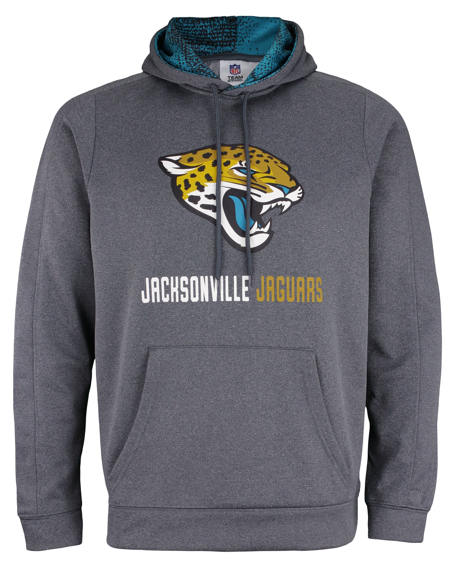 Zubaz NFL Jacksonville Jaguars Men's Heather Grey Performance Fleece Hoodie Size Medium