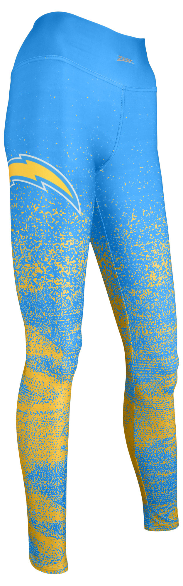 Zubaz NFL Women's LOS ANGELES CHARGERS CHARGER BLUE/GOLD STATIC FADE LEGGING