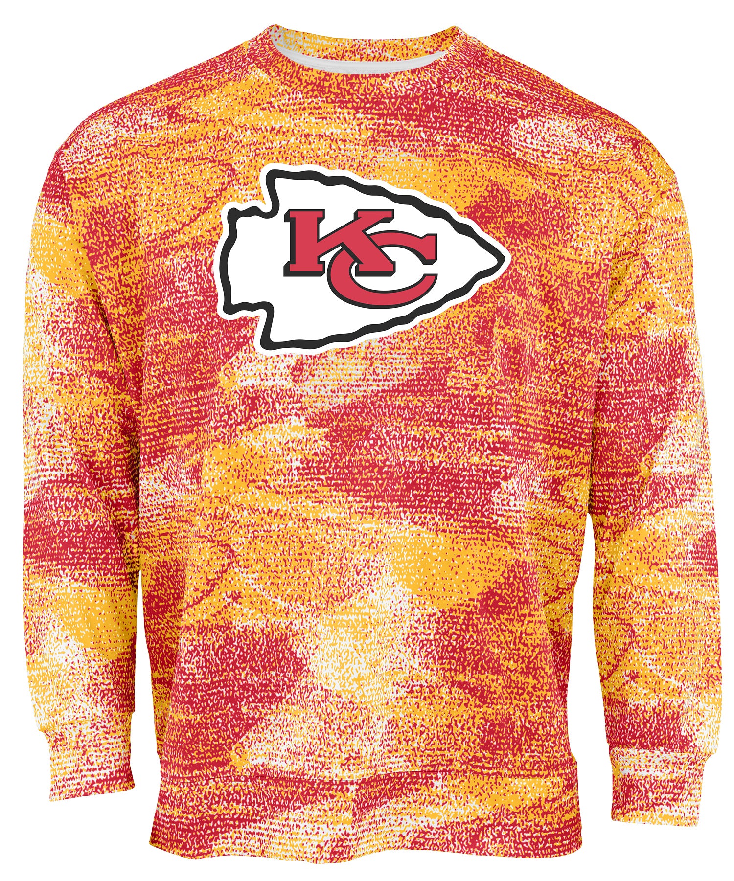 Zubaz NFL Men's Team Logo Static Crew Neck Sweatshirt Kansas City Chiefs