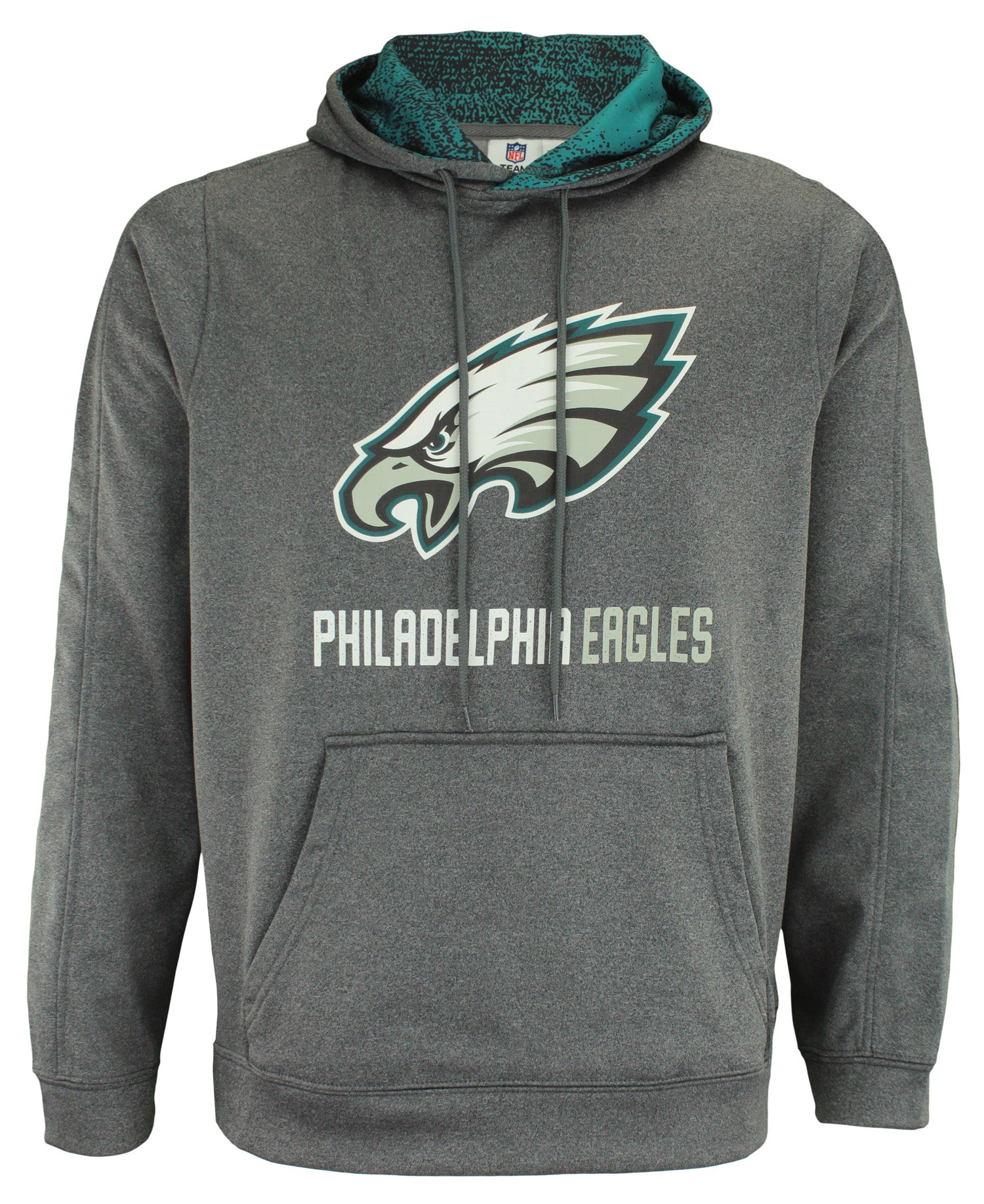 Zubaz NFL Philadelphia Eagles Men's Heather Grey Performance Fleece Hoodie