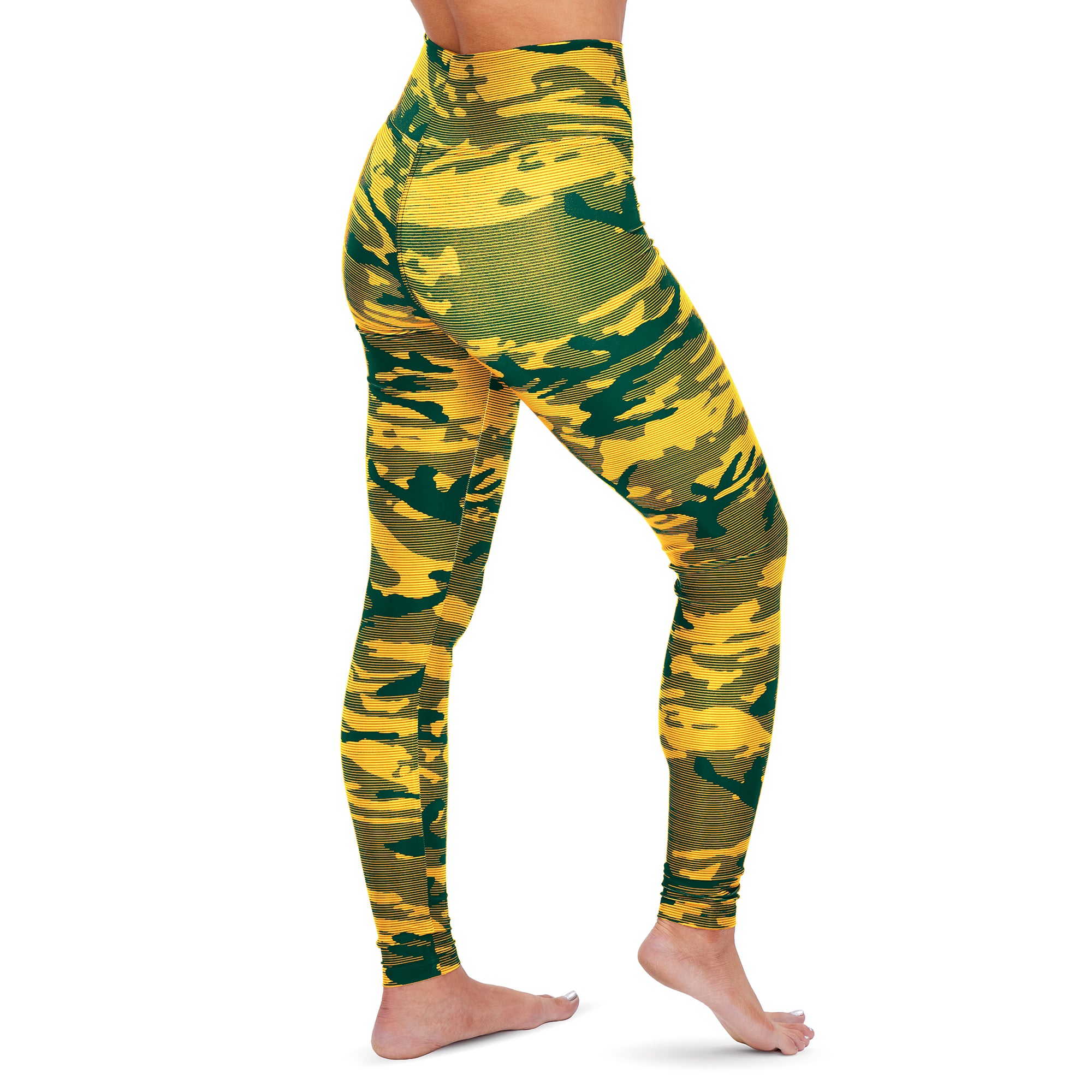 Zubaz NFL Women's Green Bay Packers Marled Camo Lines Leggings