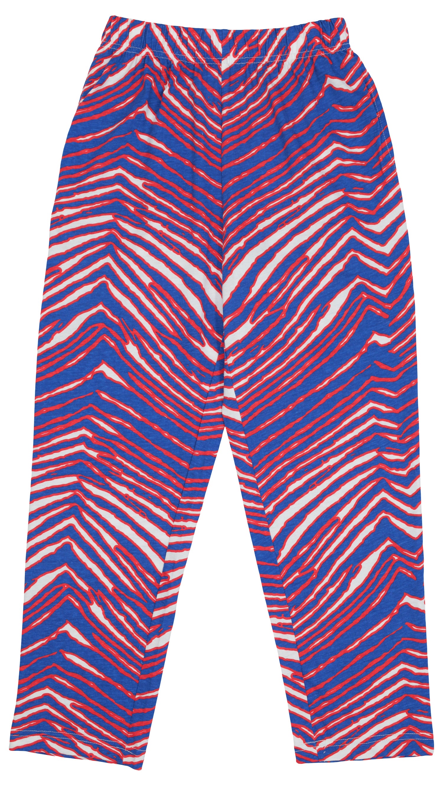 Zubaz Youth Zebra Print Pants – Blue, White, and Red Striped Athletic Lounge Pants