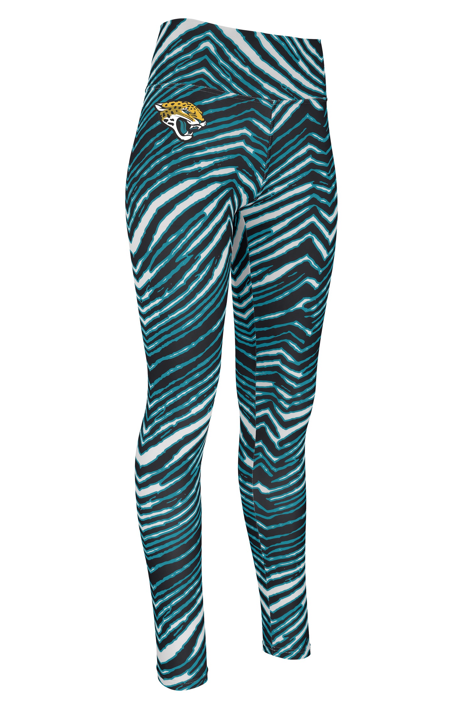 Zubaz NFL Women's Basic Zebra Print Legging, Jacksonville Jaguars