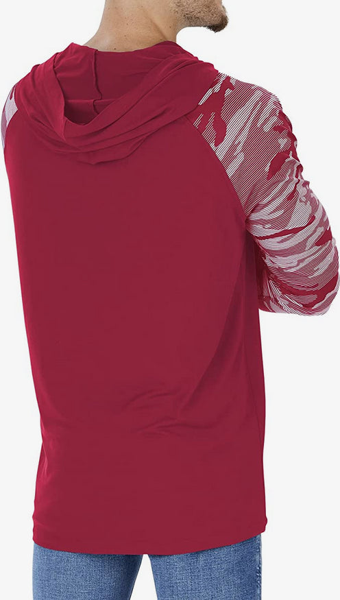 Zubaz Arizona Cardinals NFL Men's Team Color Hoodie with Team Camo Sleeves