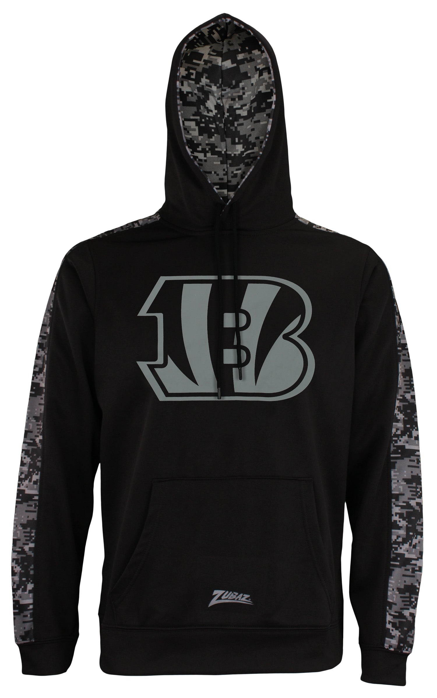 Zubaz Men's NFL Cincinnati Bengals Black Digi Camo Pullover Hoodie